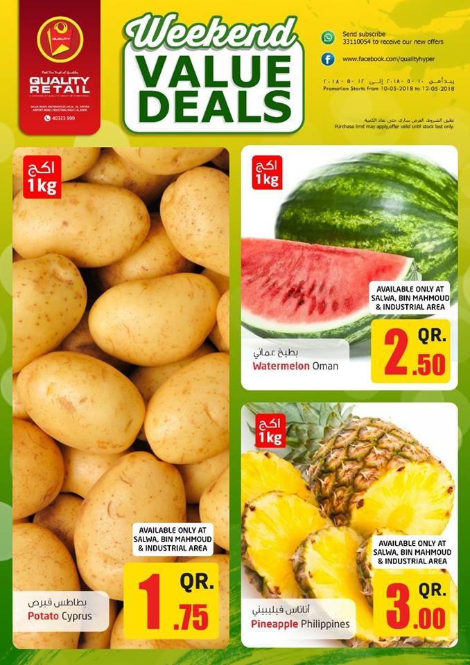 Weekend Value Deals at Quality Retail
