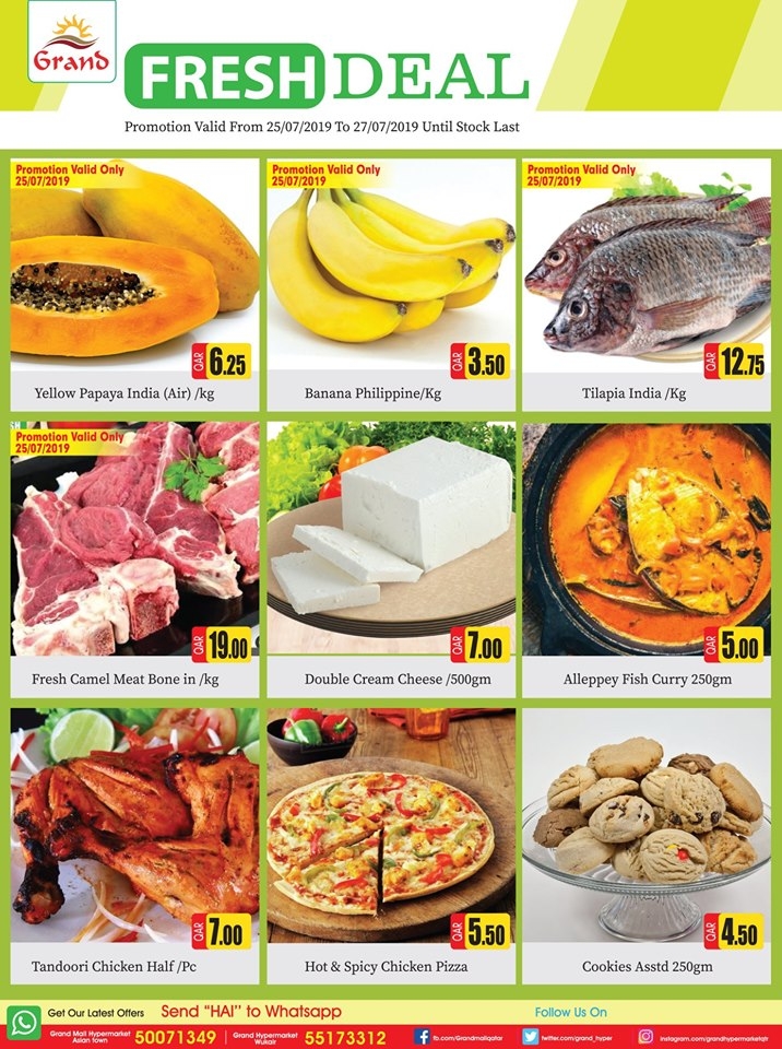 Grand Hyper Fresh Deals in Qatar from 25 to 27 July 2019