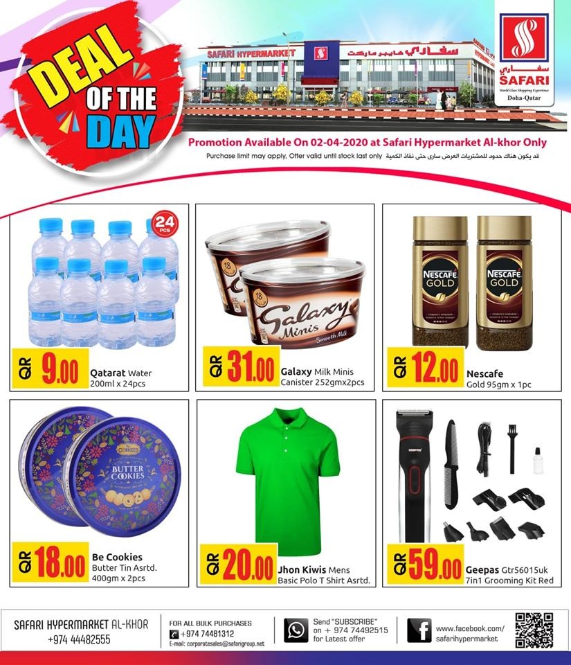 Safari Hypermarket Al Khor Deal Of The Day 02 April 2020